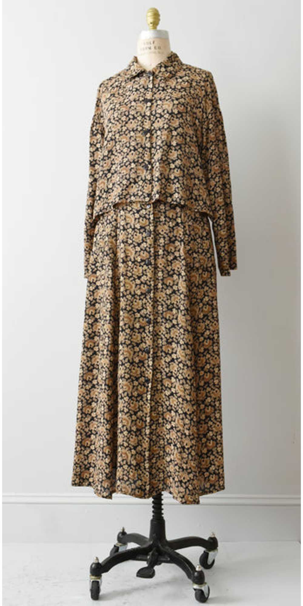 vintage botanical skirt set (m/l) - image 3