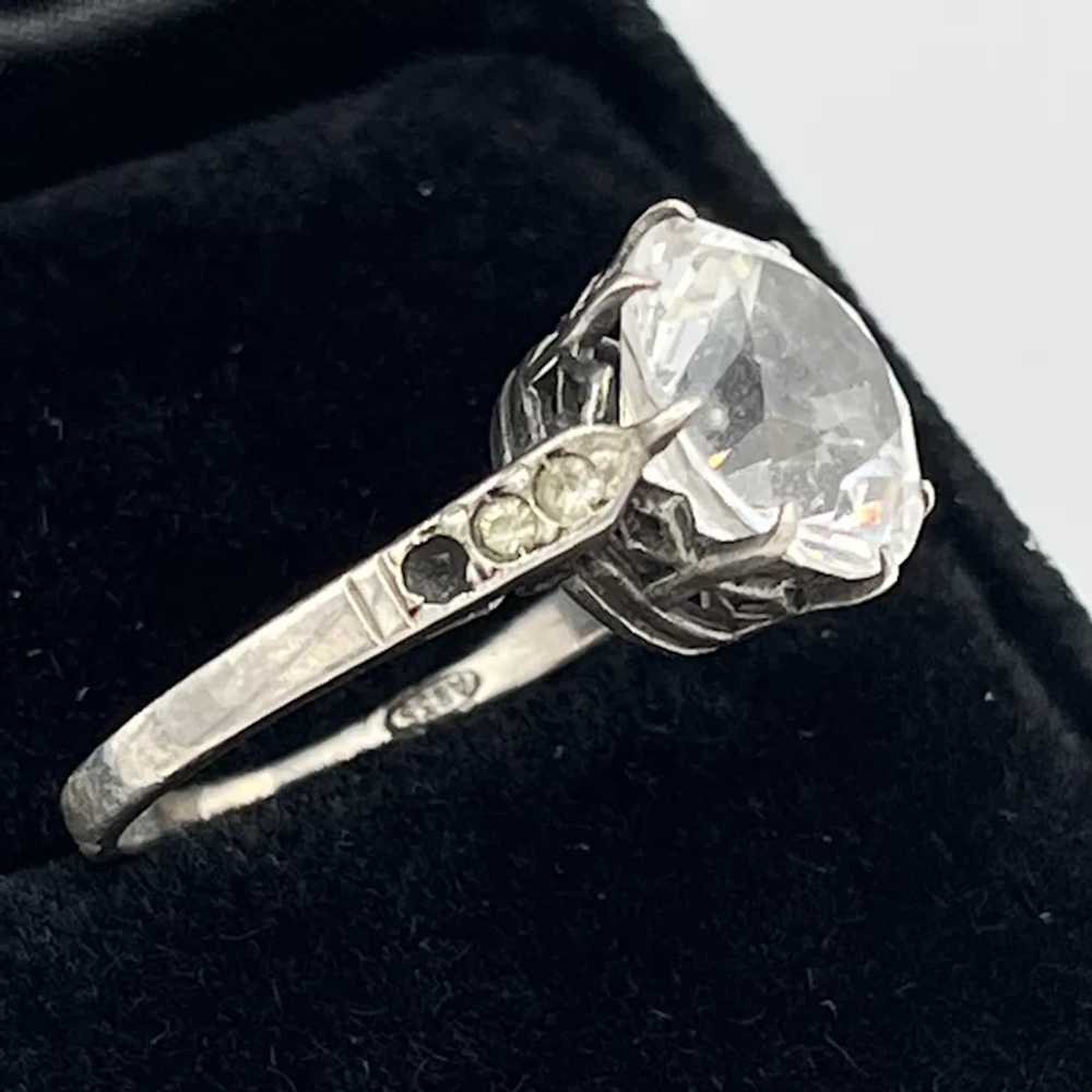 Antique Ca 1900 Sterling Silver Ring with Cut Cry… - image 6