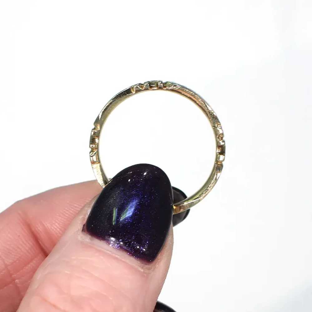 Georgian Era Black Enamel Gold Memorial Ring Stil… - image 7