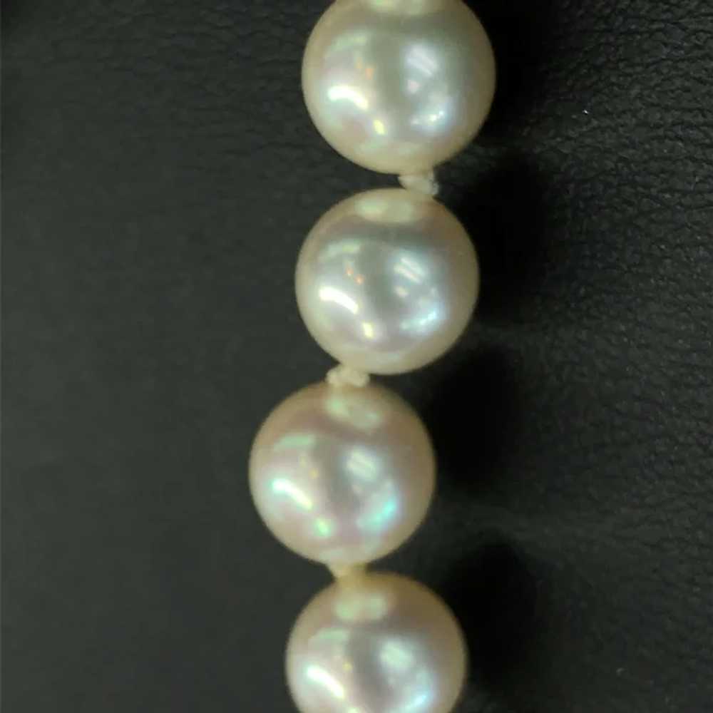 Vintage 39" 7.5mm Pinkish White Cultured Pearl Fl… - image 3