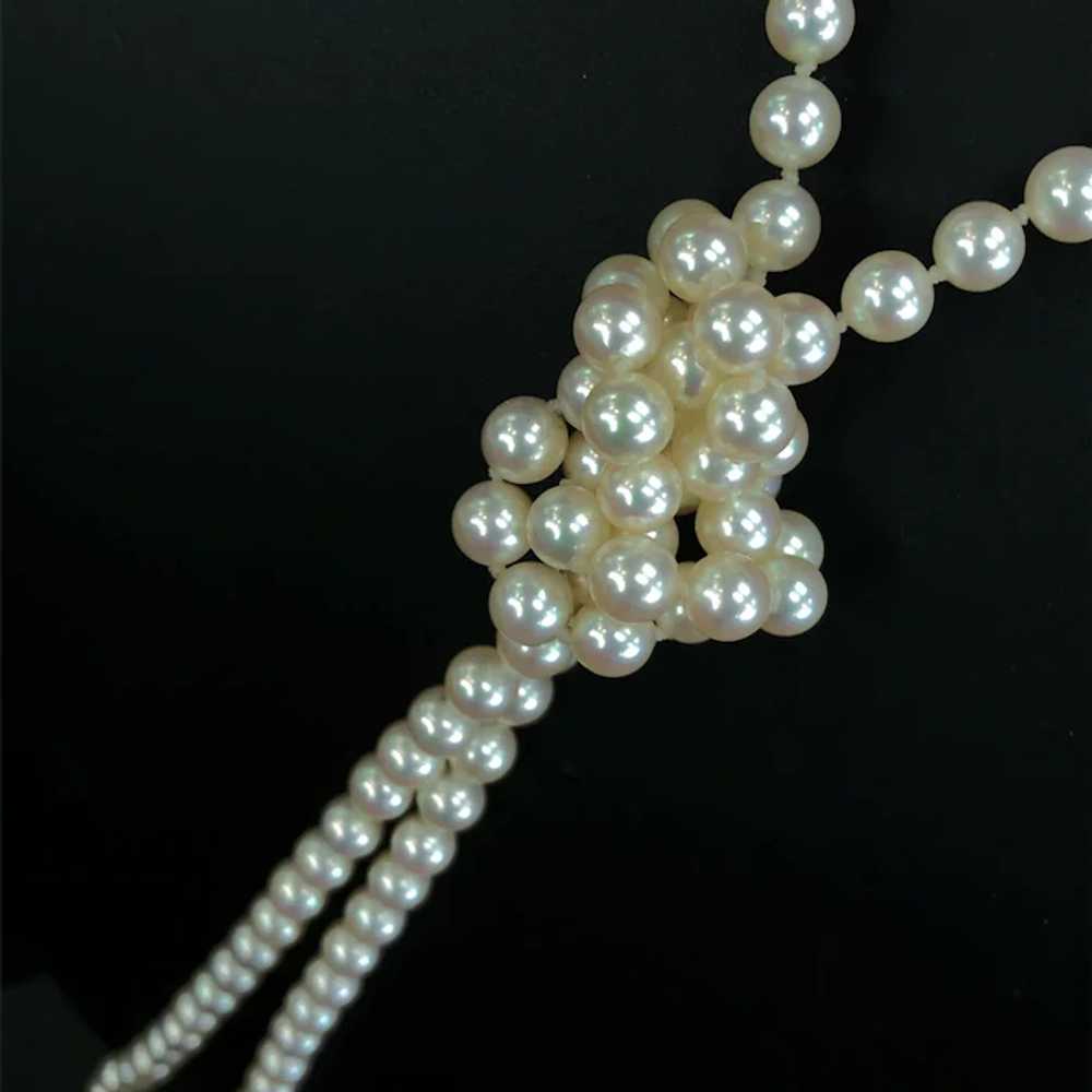 Vintage 39" 7.5mm Pinkish White Cultured Pearl Fl… - image 4