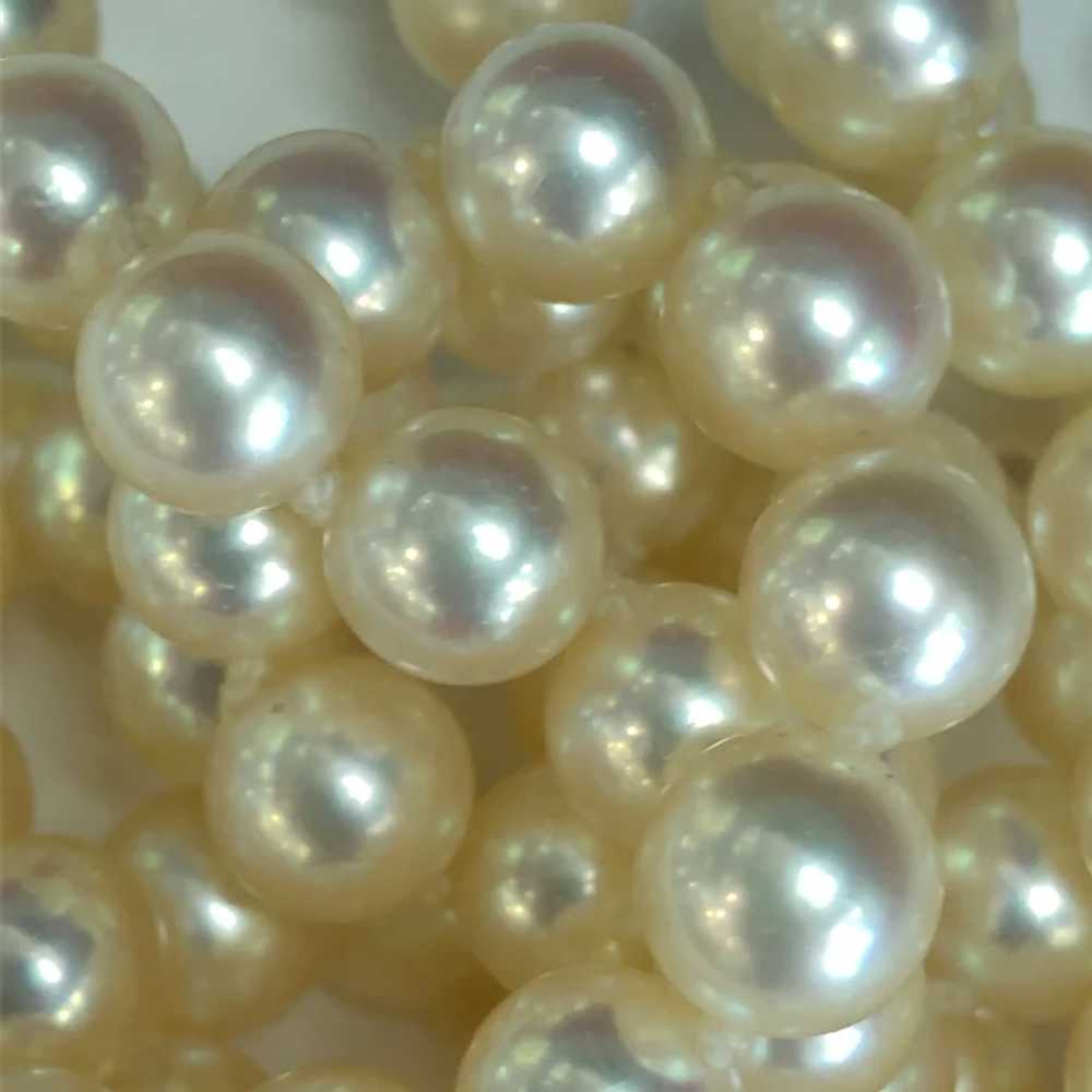 Vintage 39" 7.5mm Pinkish White Cultured Pearl Fl… - image 7