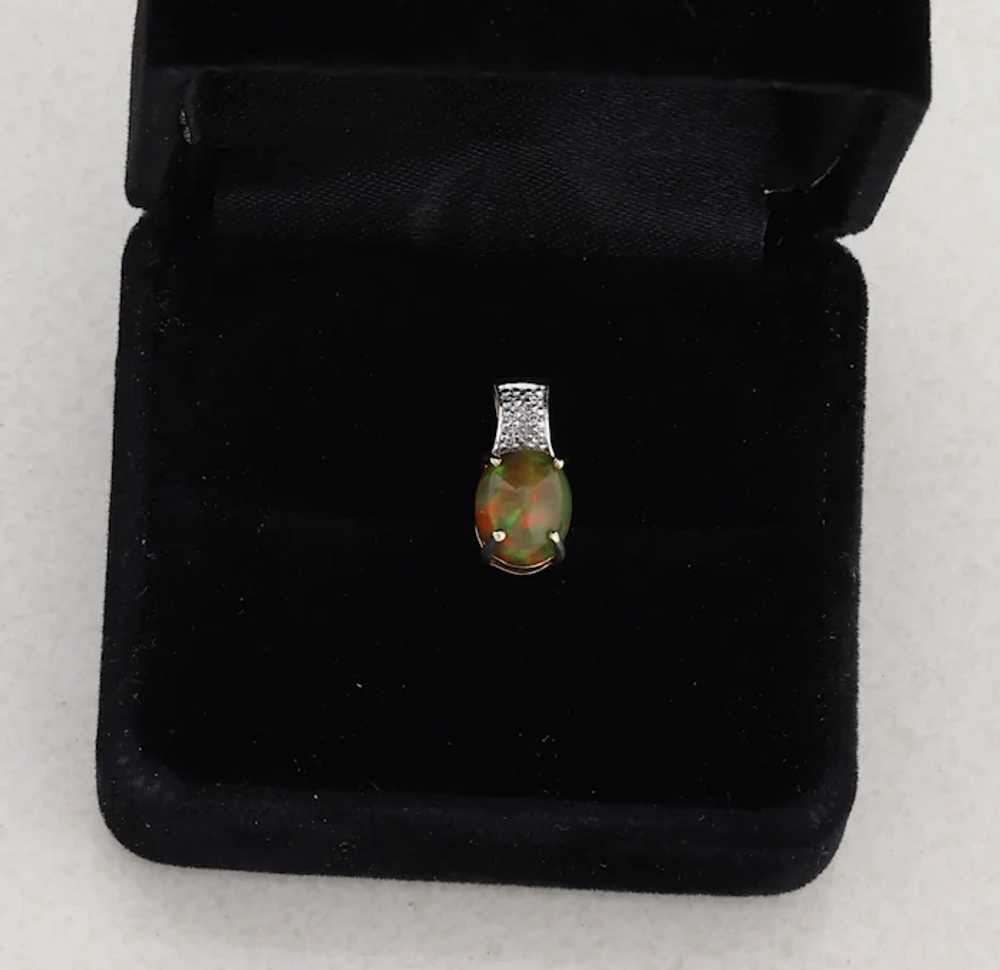 9k Yellow Gold Natural Ethiopian Opal and Diamond… - image 7