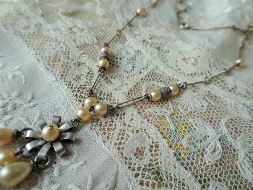 BEAUTIFUL Antique Necklace, Edwardian Faux Pearls… - image 2