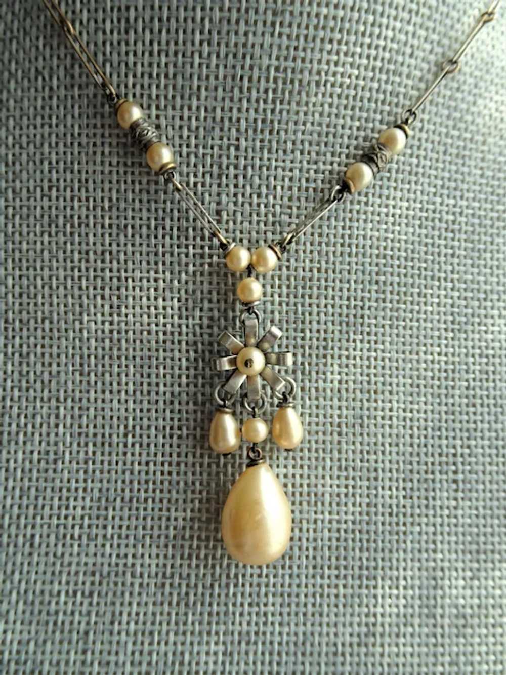 BEAUTIFUL Antique Necklace, Edwardian Faux Pearls… - image 3