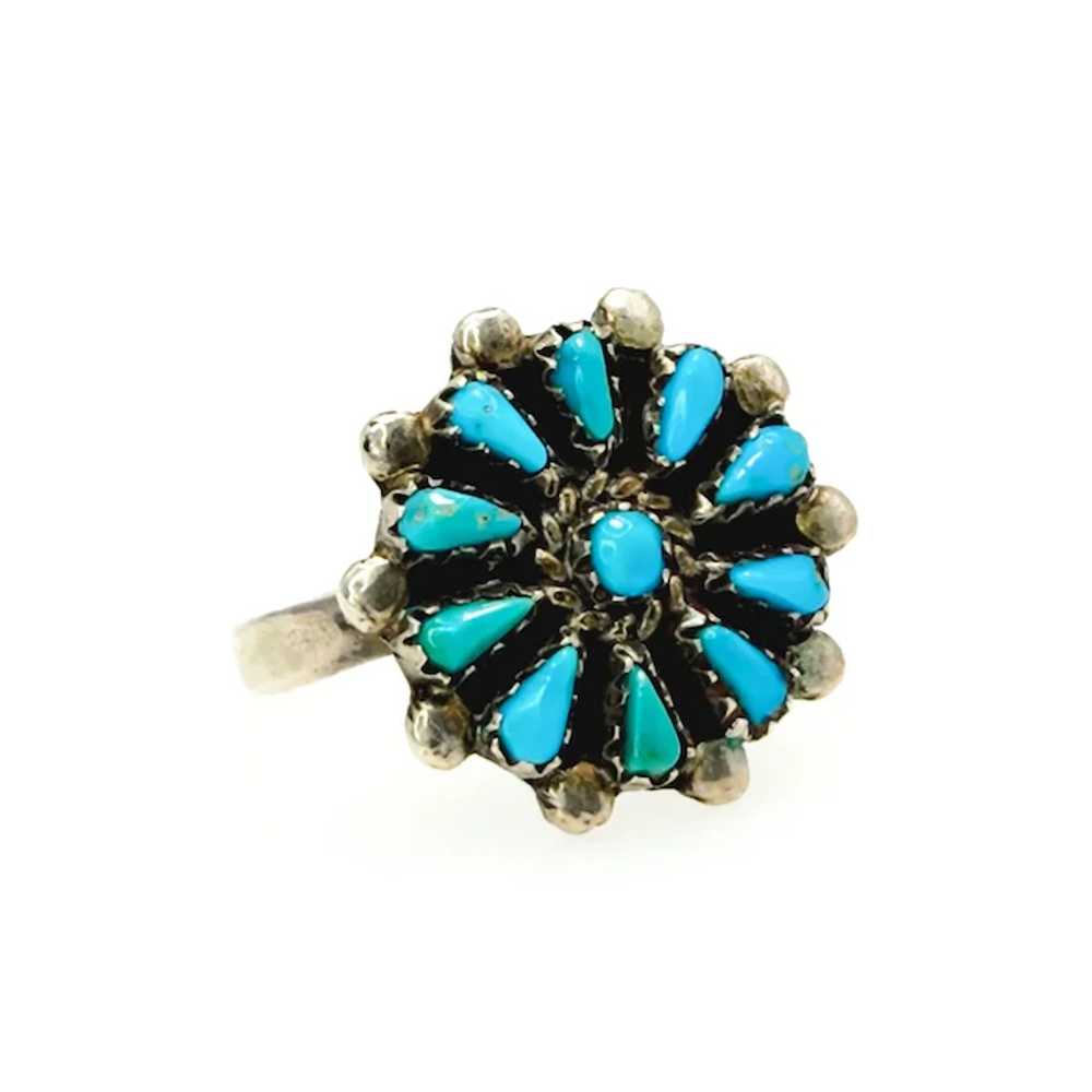 Vintage 1980s Turquoise and Sterling Silver Petit… - image 2
