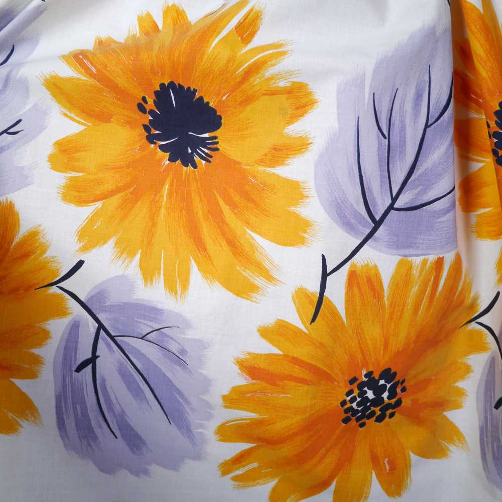 50s VICTOR JOSSELYN AUTUMN FLORAL BORDER PRINT CO… - image 10