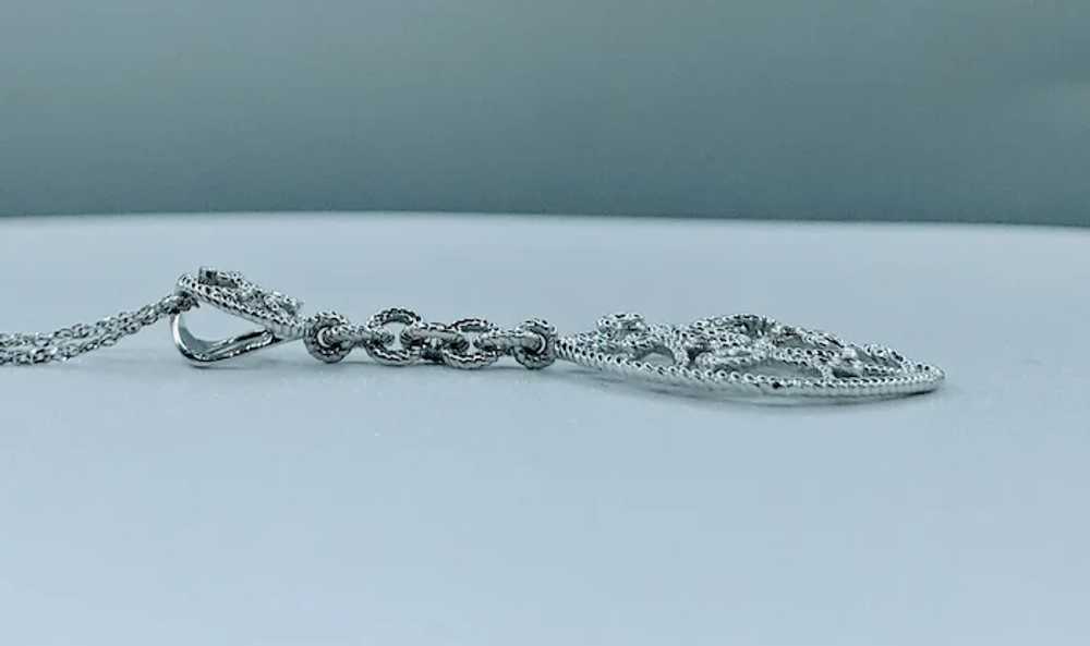Lovely Diamond & 14K White Gold Pendant Necklace - image 4