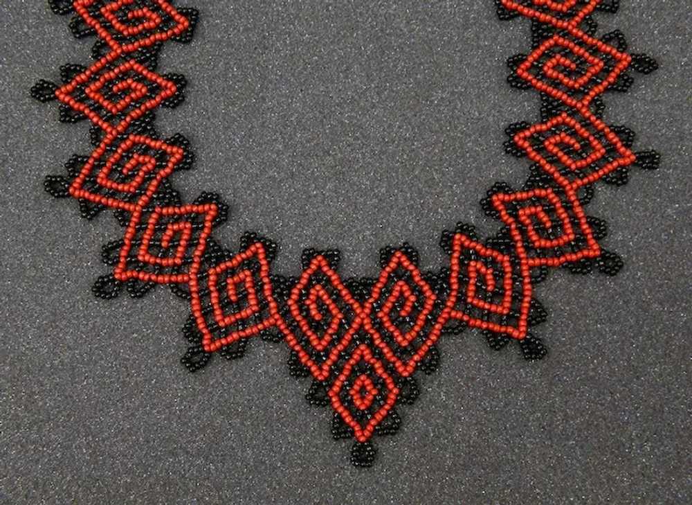 Original handcrafted beaded collar necklace in et… - image 7