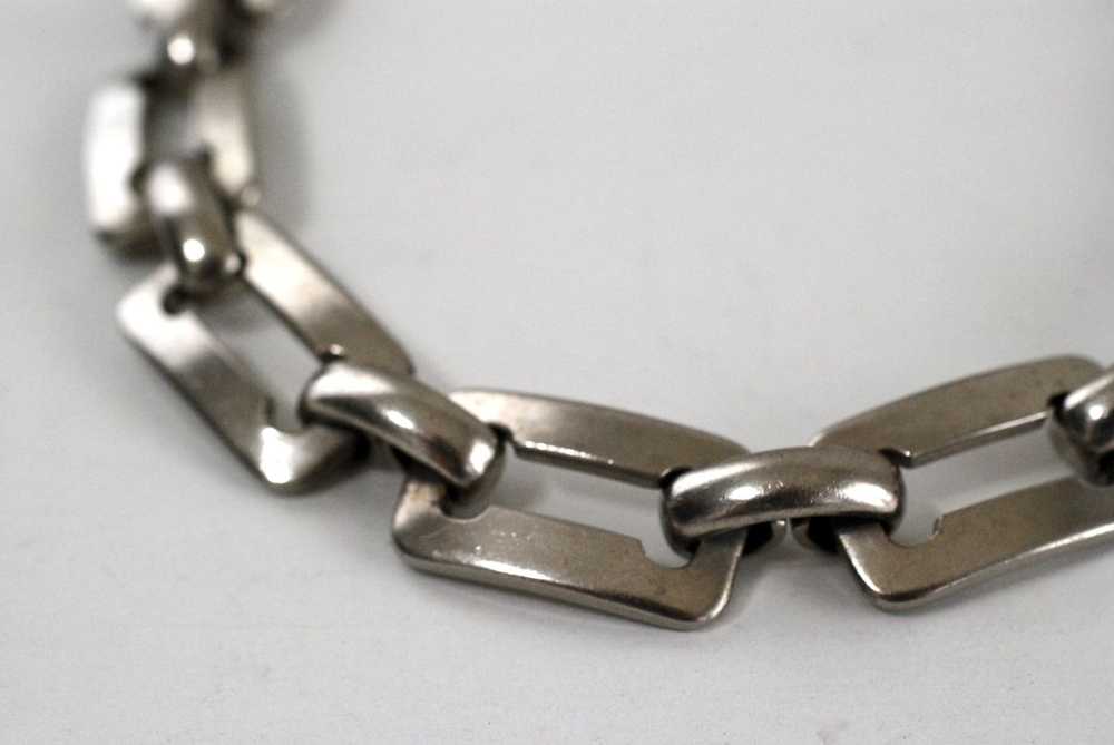 Vintage Chunky Steel Link Choker Necklace - image 4