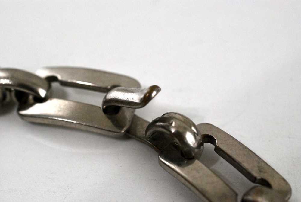 Vintage Chunky Steel Link Choker Necklace - image 5
