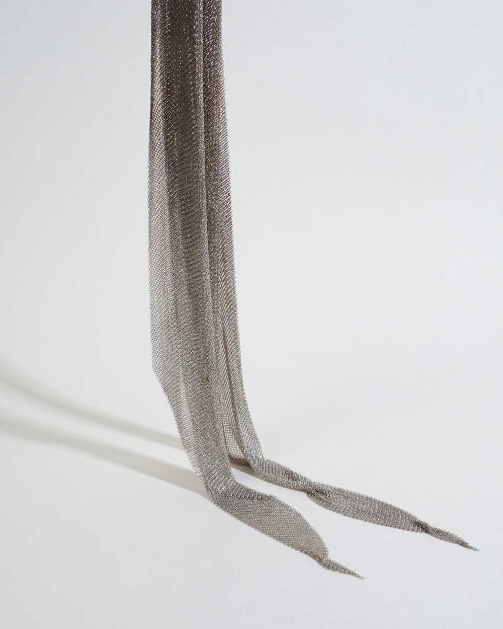 Silver Mesh Scarf Necklace - image 2