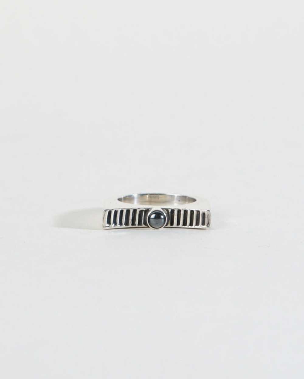 Silver x Black Pearl Ring / size : 8 - image 1