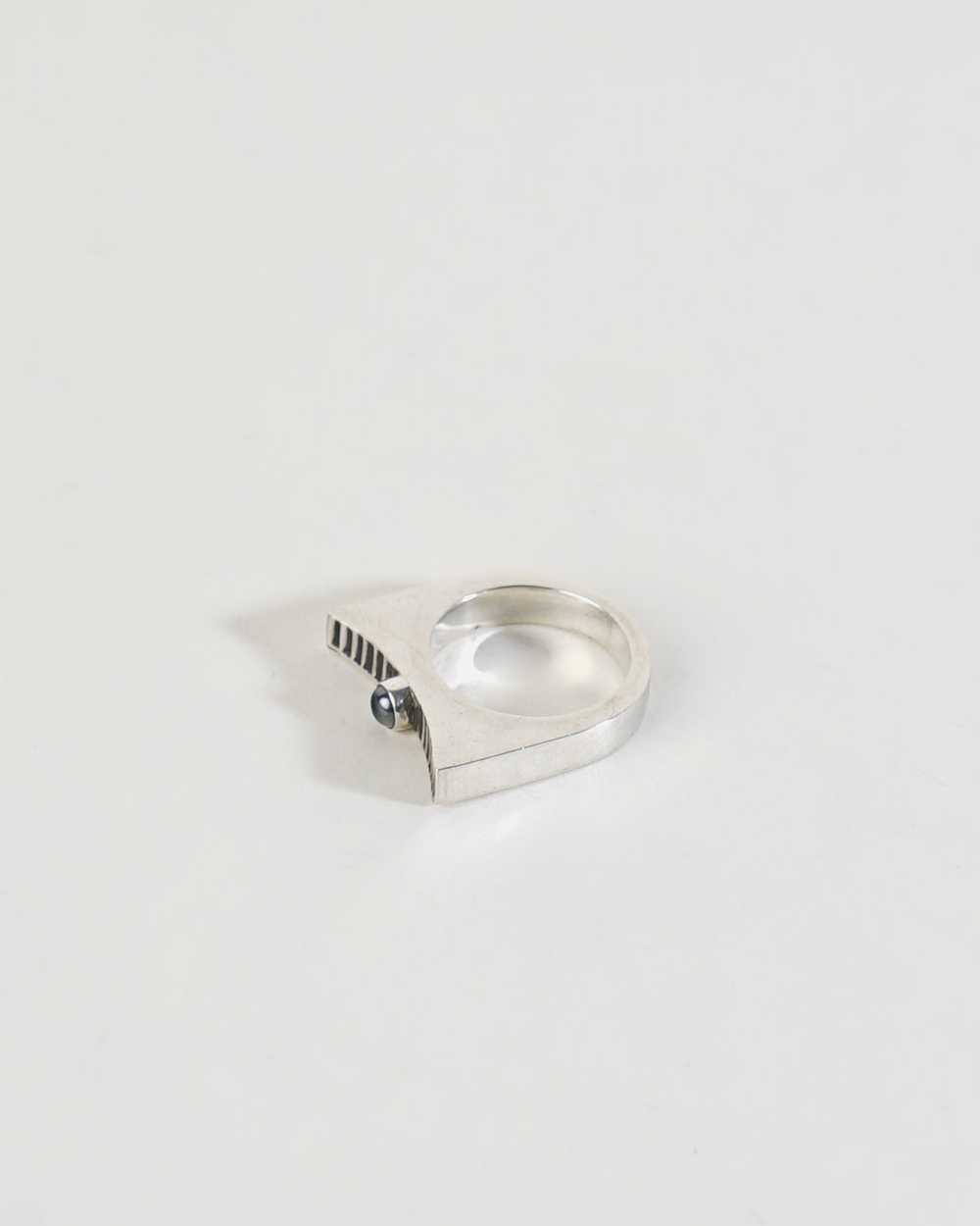 Silver x Black Pearl Ring / size : 8 - image 4