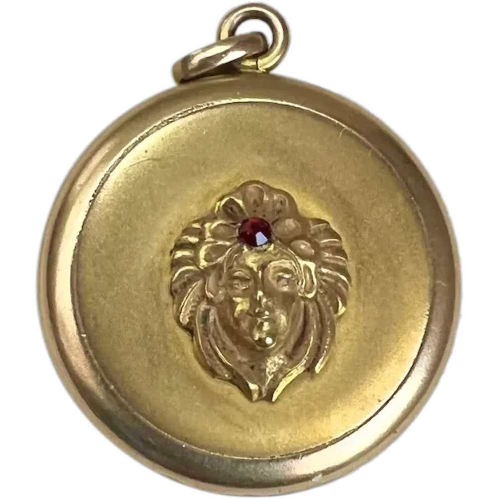 Art Nouveau Locket Gold Filled Repousse Design Ea… - image 1