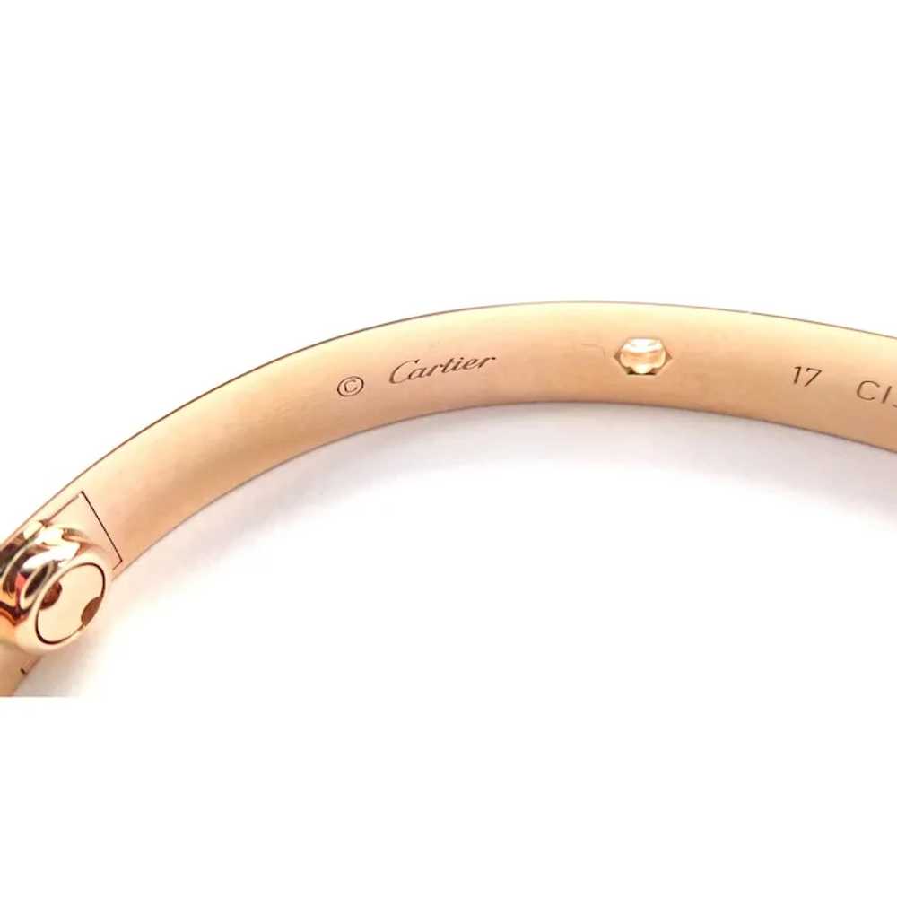 Authentic! Cartier 18k Rose Gold 4 Diamond Love B… - image 10