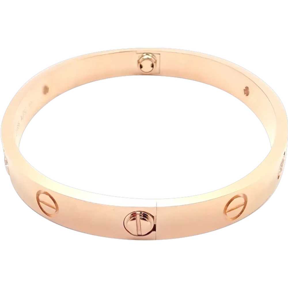 Authentic! Cartier 18k Rose Gold 4 Diamond Love B… - image 1