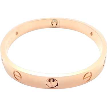 Authentic! Cartier 18k Rose Gold 4 Diamond Love B… - image 1