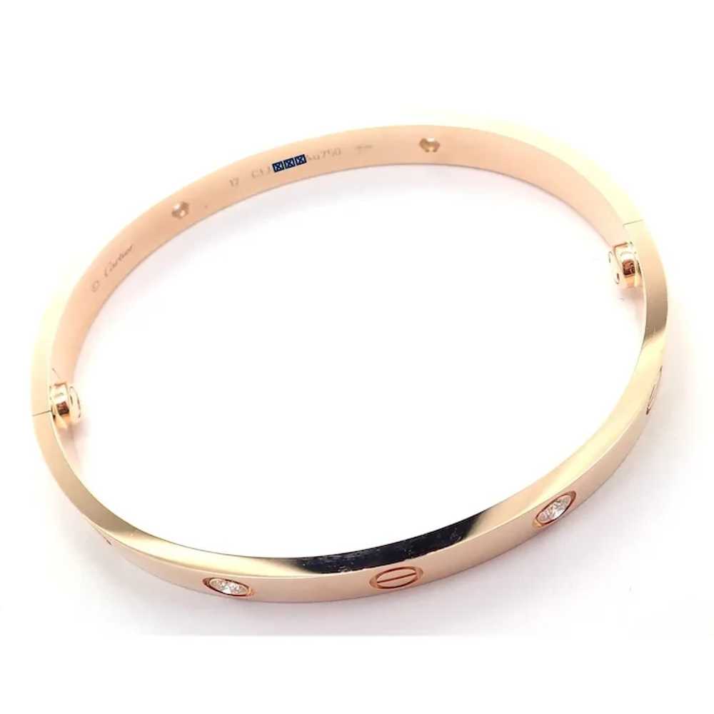 Authentic! Cartier 18k Rose Gold 4 Diamond Love B… - image 7