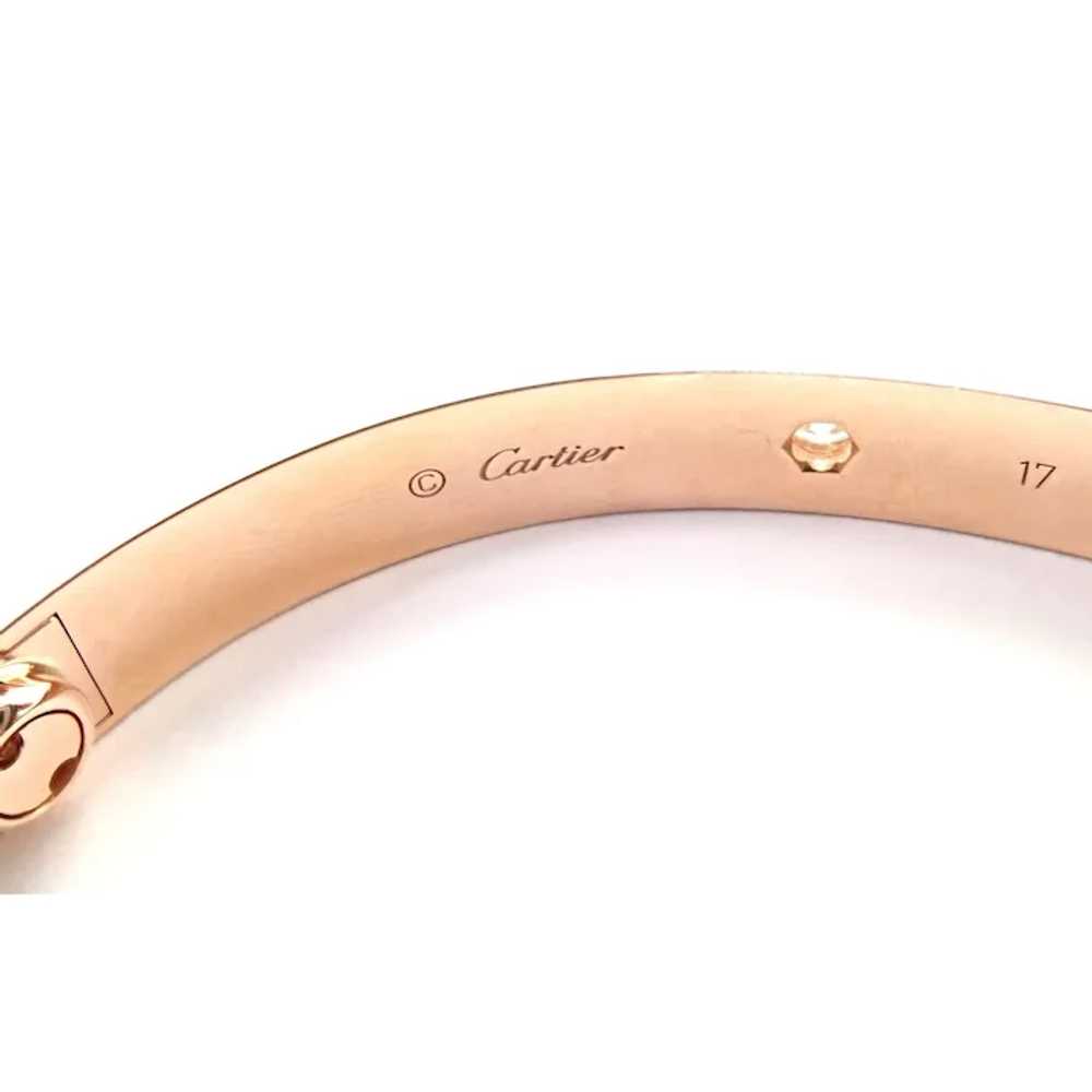 Authentic! Cartier 18k Rose Gold 4 Diamond Love B… - image 8