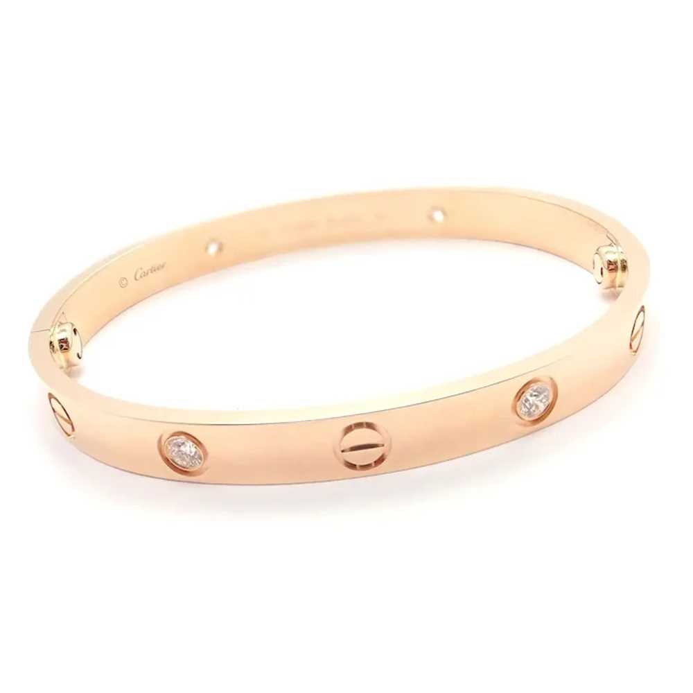 Authentic! Cartier 18k Rose Gold 4 Diamond Love B… - image 9