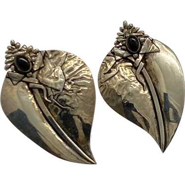 Artistic Aesthetic LEAF Earrings Sterling Silver … - image 1