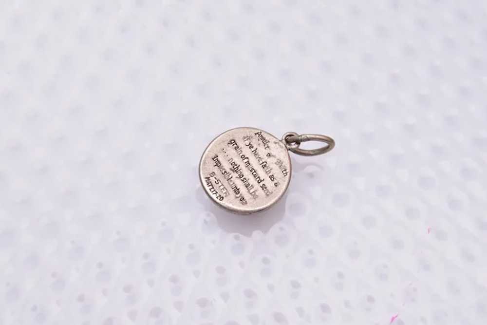 Sterling Mustard Seed Charm and Bible Verse - image 3