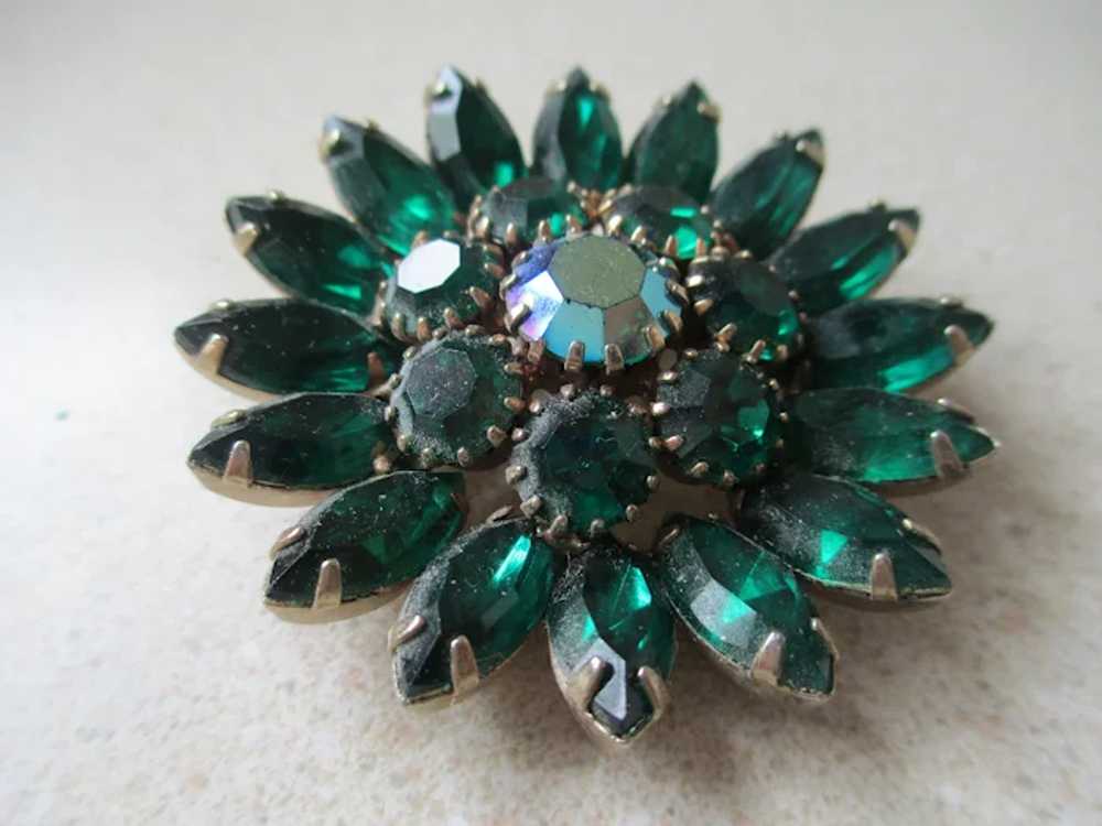 1960s Julianna Dark Green Brooch - Gem