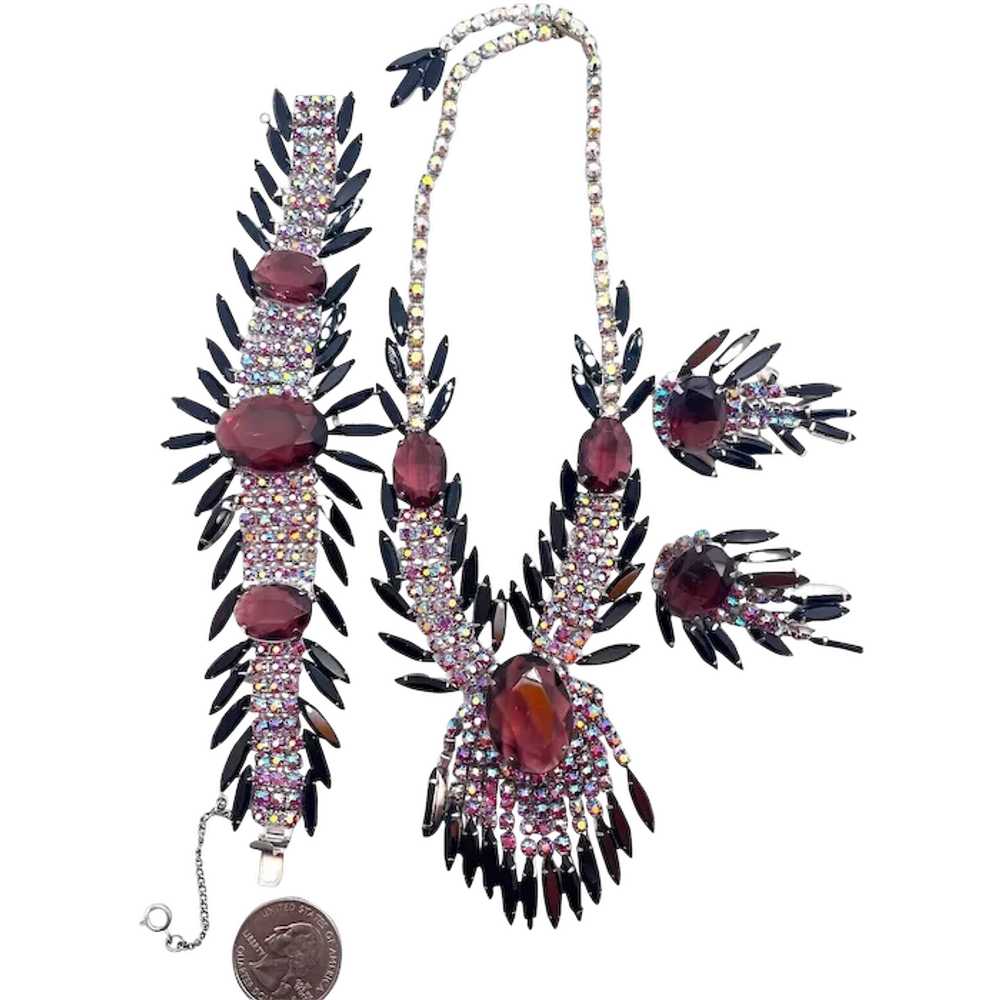 ULTRA RARE Hobe Jeweled Cabochon Collar Necklace,… - image 1