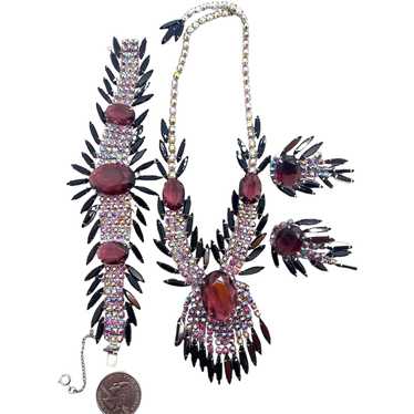 ULTRA RARE Hobe Jeweled Cabochon Collar Necklace,… - image 1