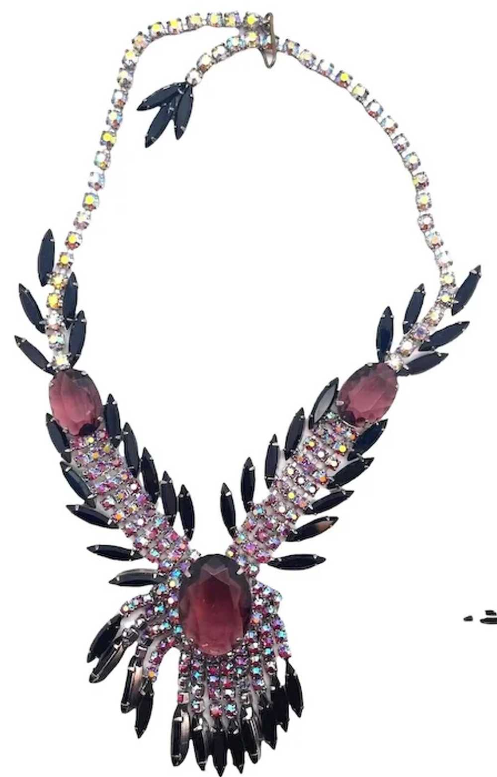 ULTRA RARE Hobe Jeweled Cabochon Collar Necklace,… - image 2