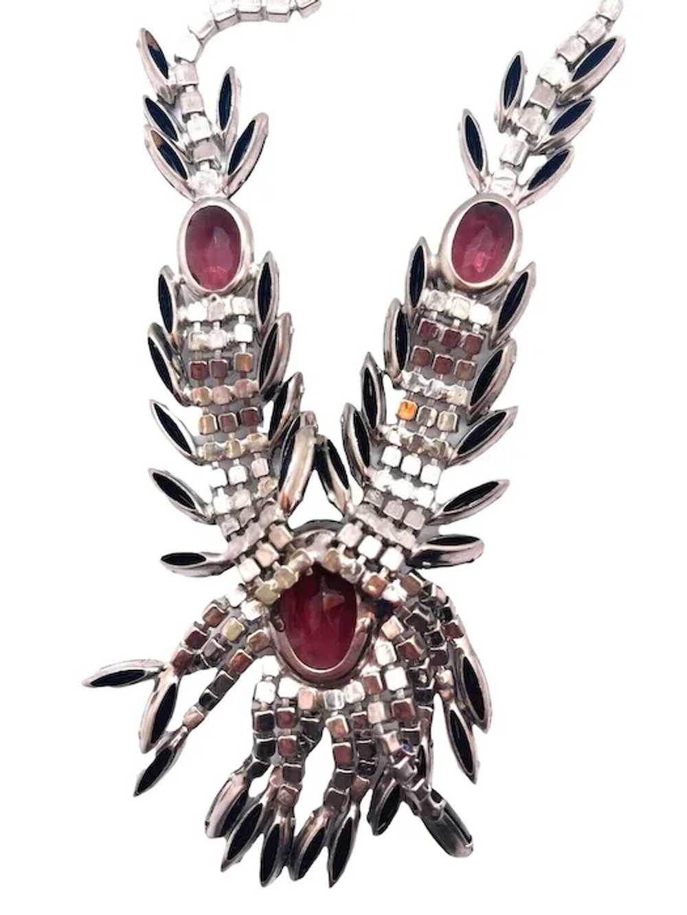 ULTRA RARE Hobe Jeweled Cabochon Collar Necklace,… - image 4