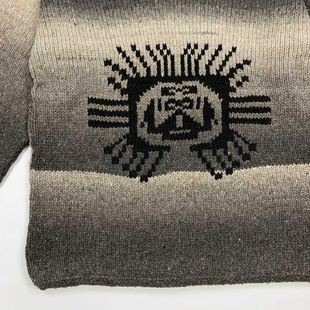 Vintage 90s Hand-Knit Sun God Gradient Sweater - image 2