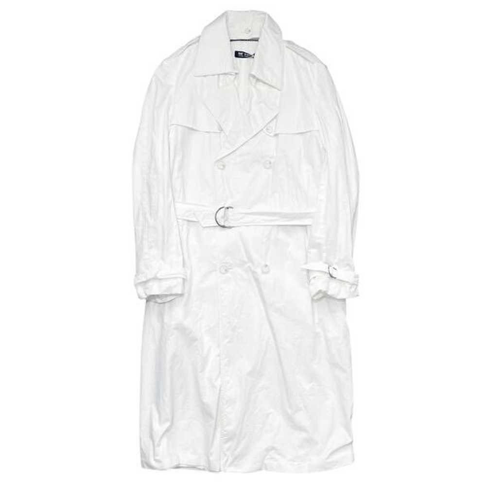 Raf Simons White Belted Double Breasted Military … - image 1