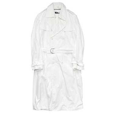 Raf Simons White Belted Double Breasted Military … - image 1