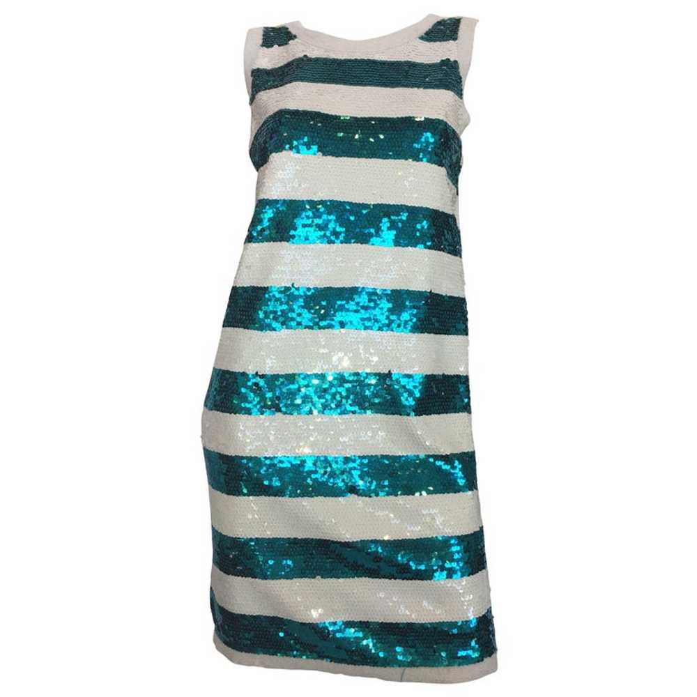 Gene Ewing 1980's Sequin Striped Shift Dress - image 1