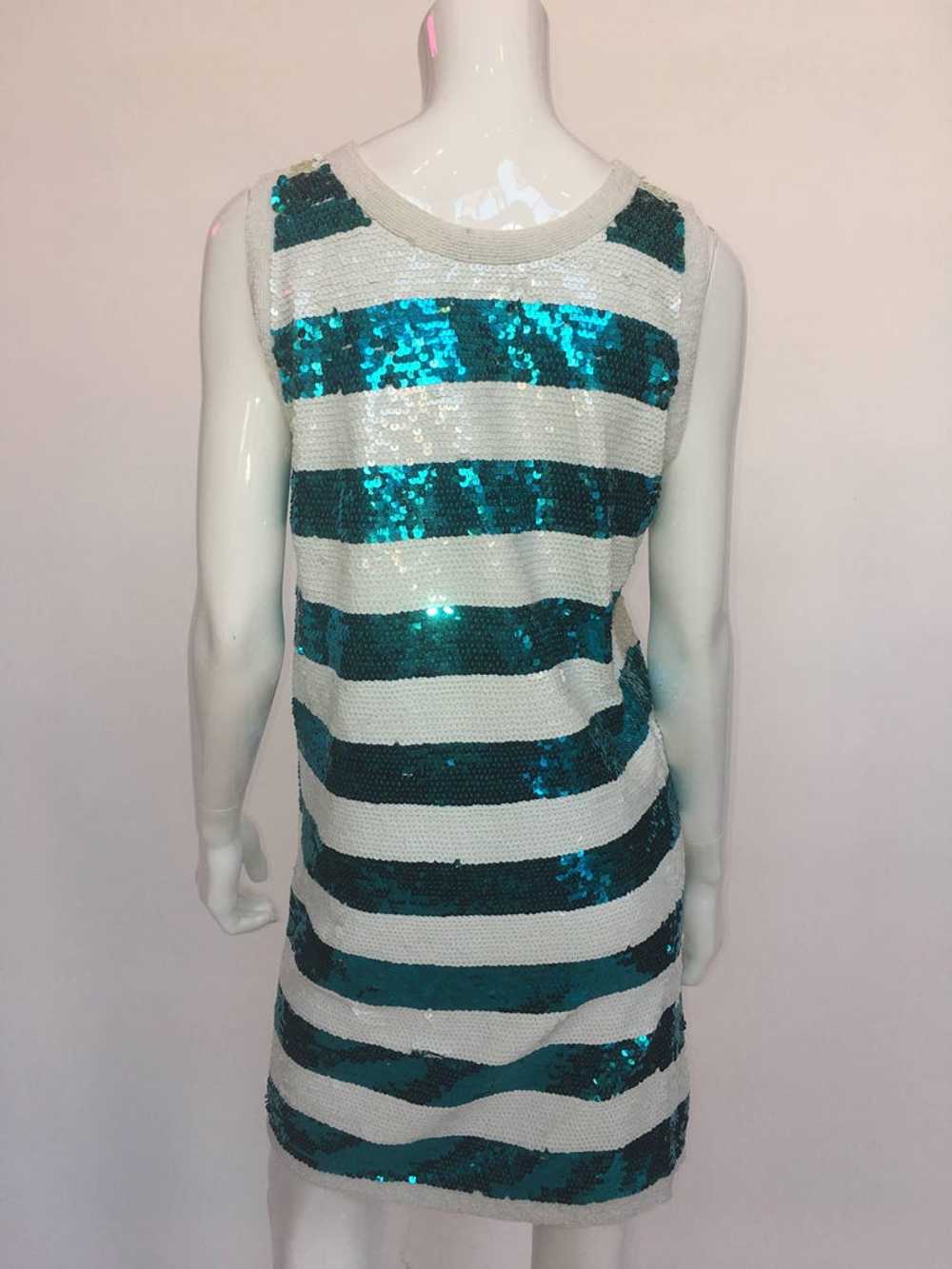 Gene Ewing 1980's Sequin Striped Shift Dress - image 3