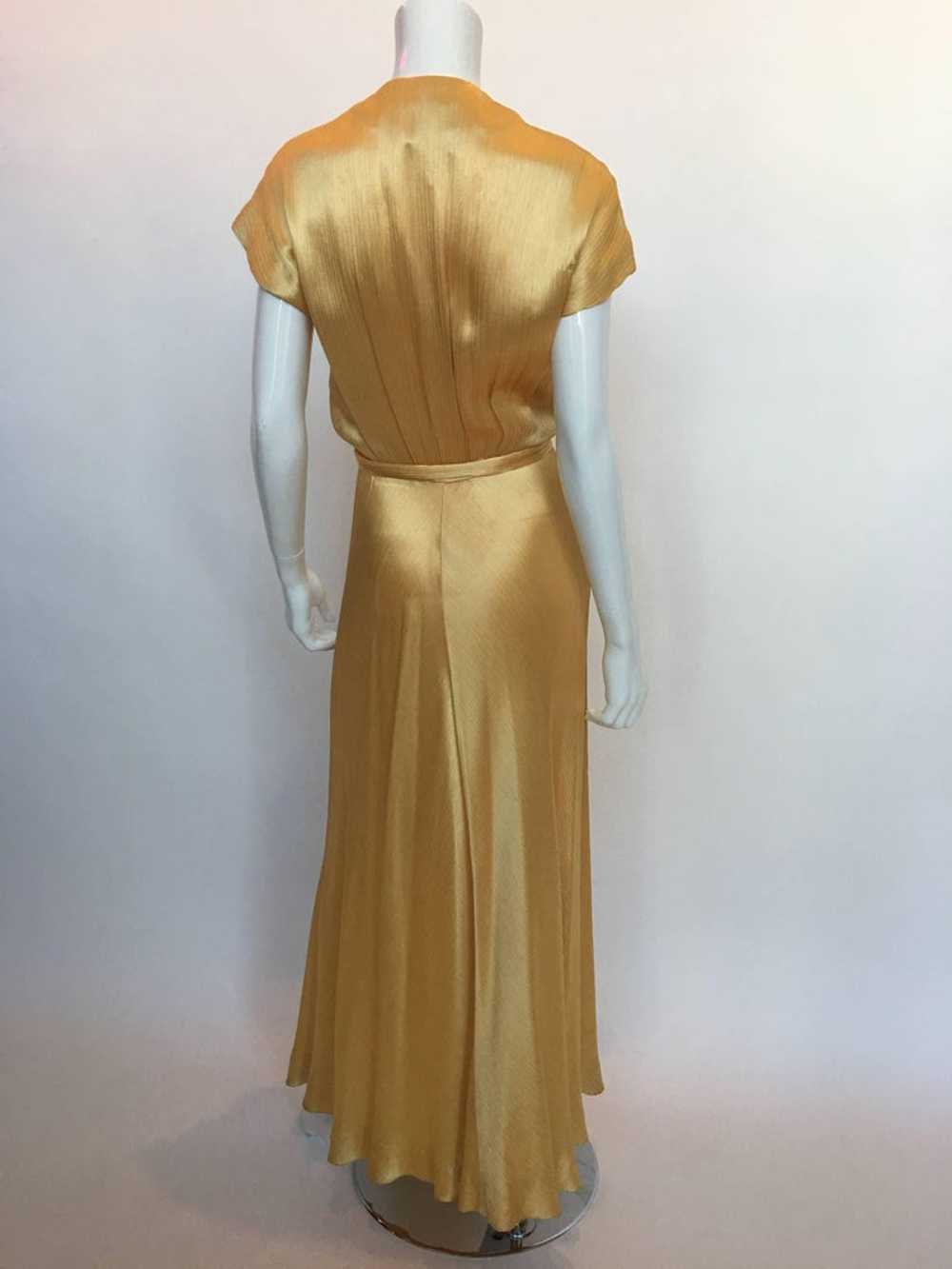 Hollys Harp 1970's Gold Silk Evening Gown - image 3