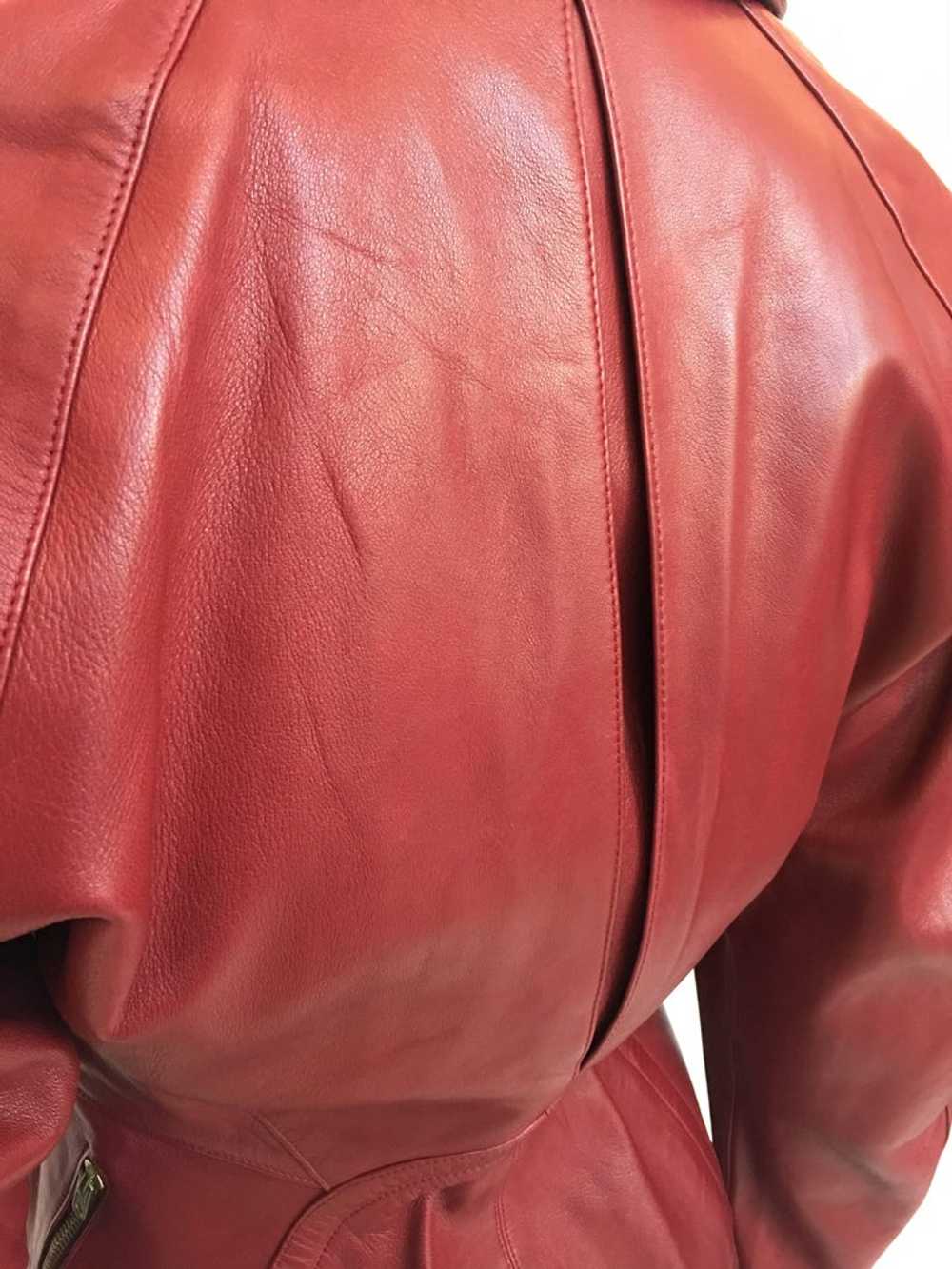 Alaïa 1980's Red Leather Skirt Suit - image 6