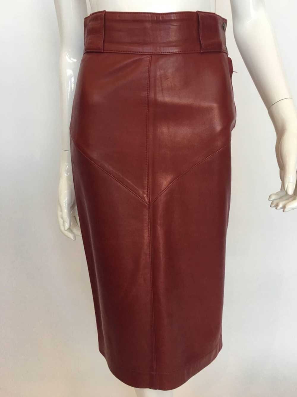 Alaïa 1980's Red Leather Skirt Suit - image 7