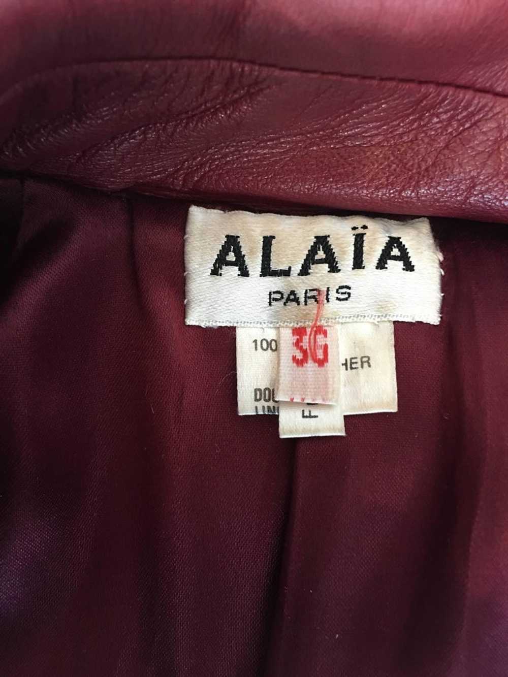 Alaïa 1980's Red Leather Skirt Suit - image 8