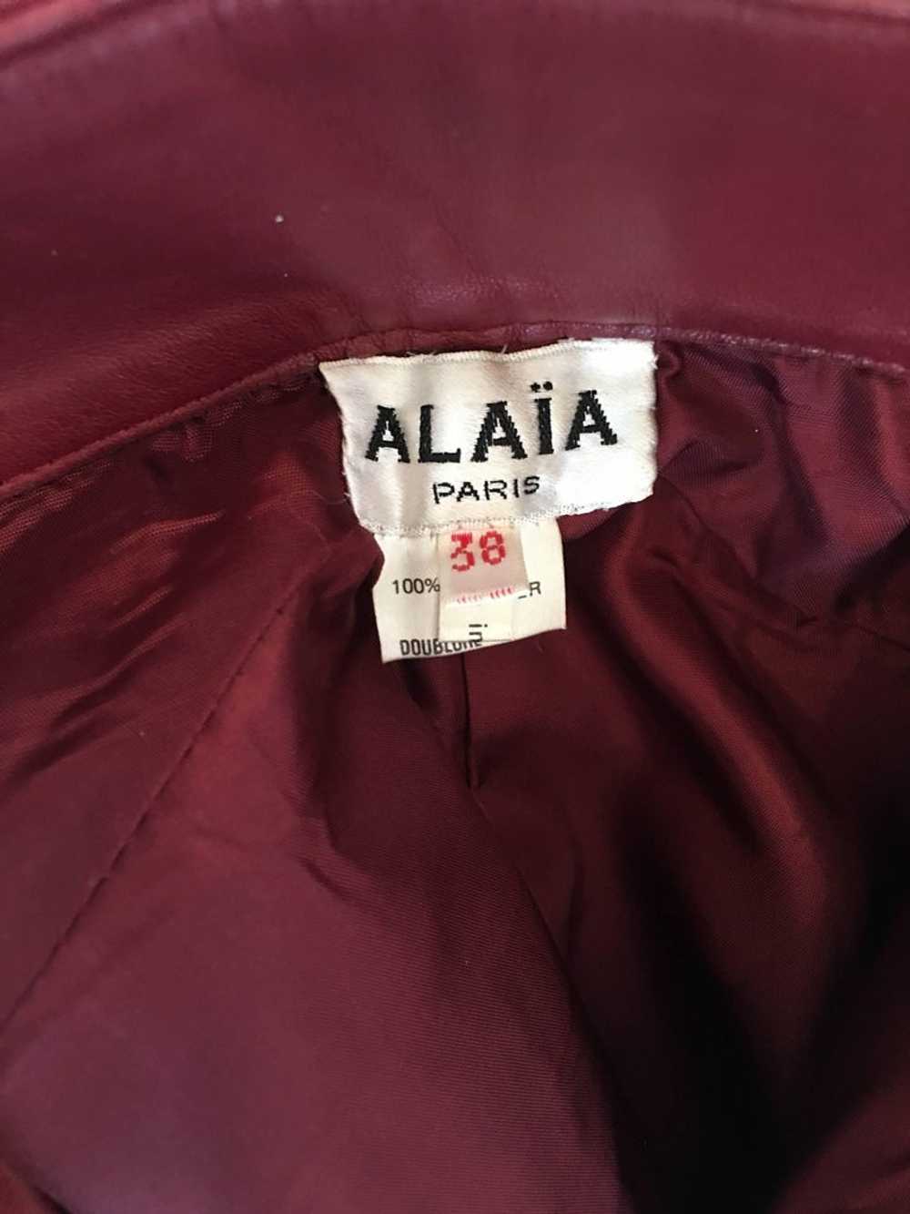 Alaïa 1980's Red Leather Skirt Suit - image 9