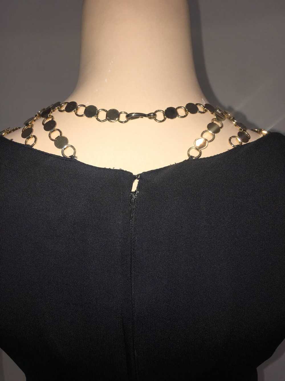 Jay Kobrin 1960's Black Matte Jersey Long Dress w… - image 6