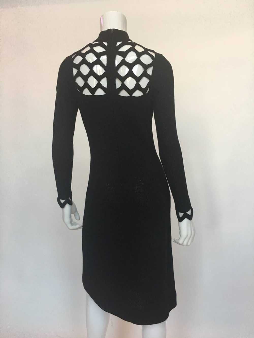 Adolfo at Saks Fifth Avenue 1970's Black Knit Lat… - image 3