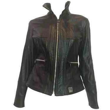 Versace 1990's Lizard Embossed Leather Jacket - image 1
