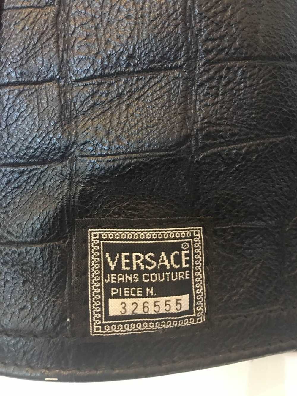 Versace 1990's Lizard Embossed Leather Jacket - image 3