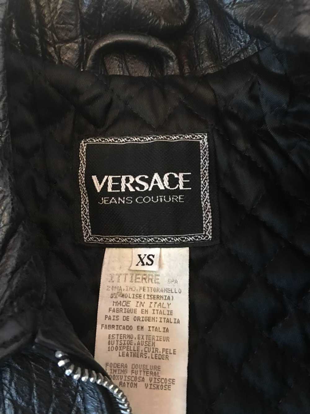 Versace 1990's Lizard Embossed Leather Jacket - image 6