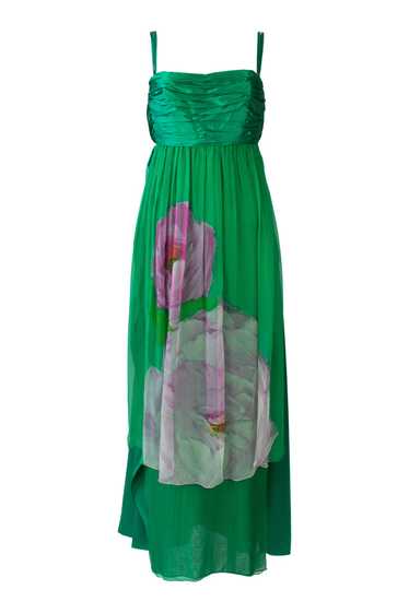 1970's Green Empire Waist Dress - image 1