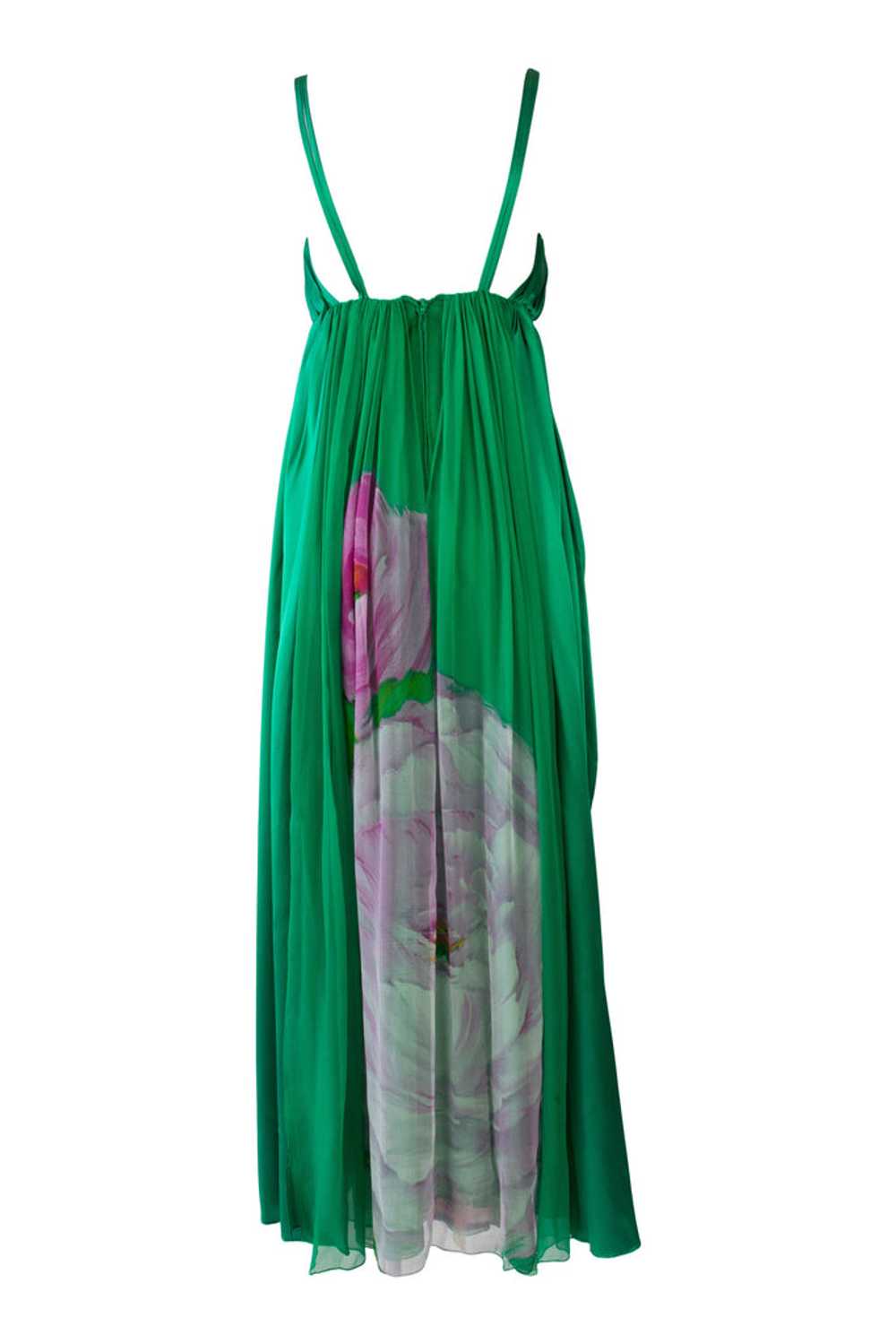 1970's Green Empire Waist Dress - image 2