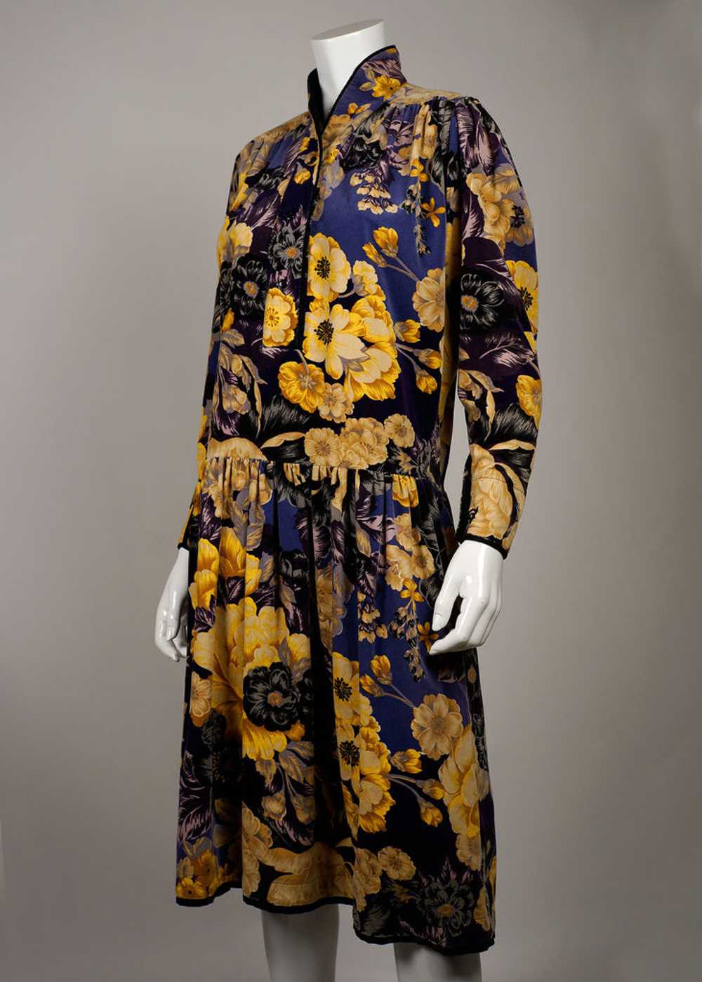 Kenzo Purple Velvet Floral Dress - image 3